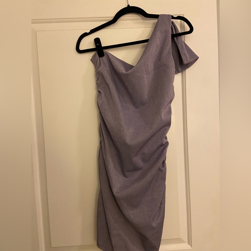 Superdown from Revolve lavender sparkly one shoulder cocktail/party dress size L